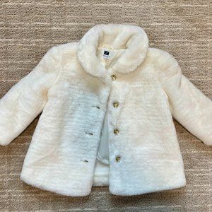 Stunning Janie and Jack Faux Fur White Coat - worn once